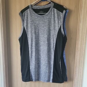 Source Unknown Gray and Black Men's Tank Top